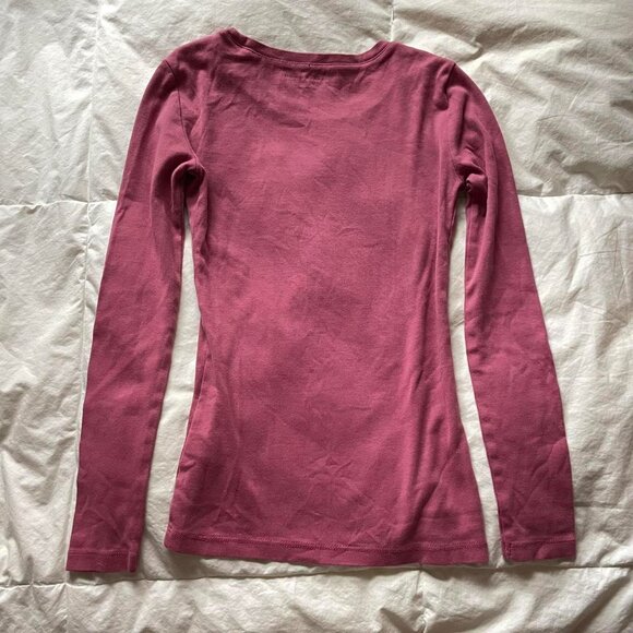Mauve Pink Tommy Hilfiger Ripped Long Sleeve Top - Picture 6 of 6